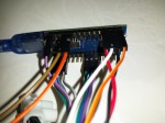 The Arduino nano wired (Only one UART connection on brown and orange wires)
