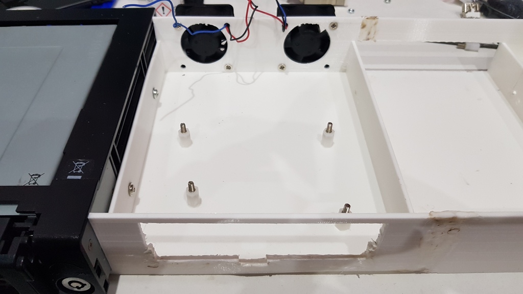 Inside of the 3D-printed rack enclosure