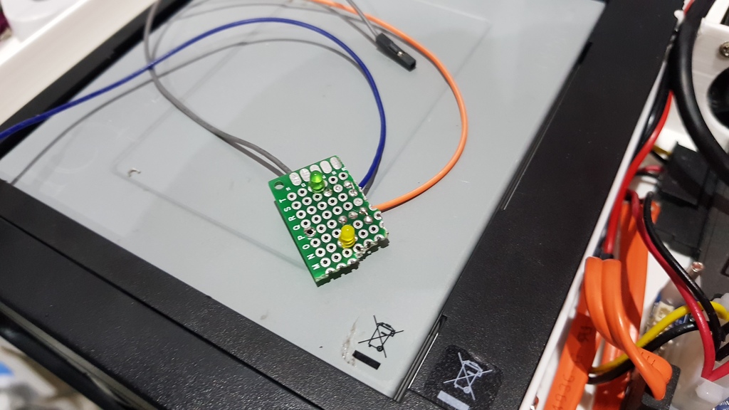 LED activity board mounted inside the enclosure