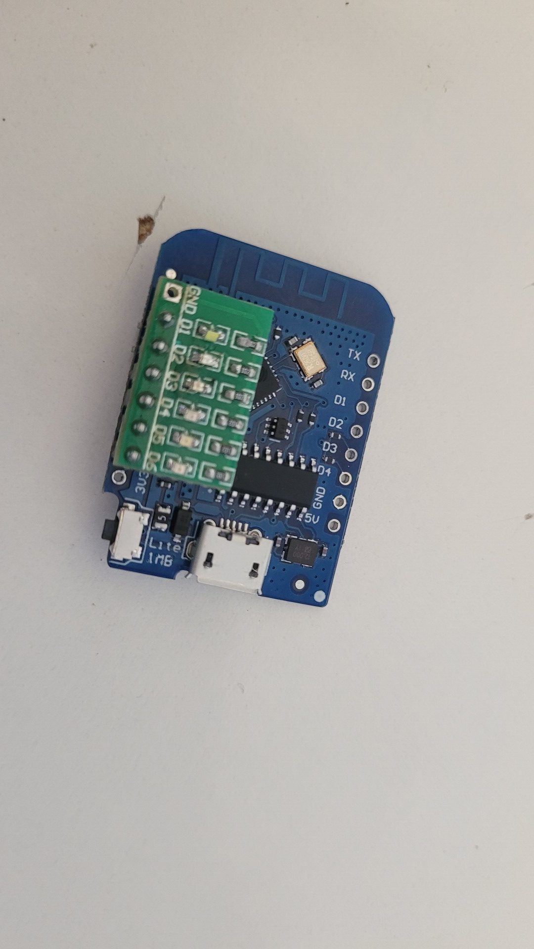 Wemos D1 mini wired to the Arduino Mega Pro